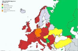 نقشه وضعیت برگزاری فوتبال‌ در کشورهای اروپایی