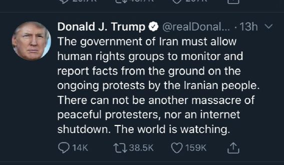 توئیت های فارسی پی در پی ترامپ